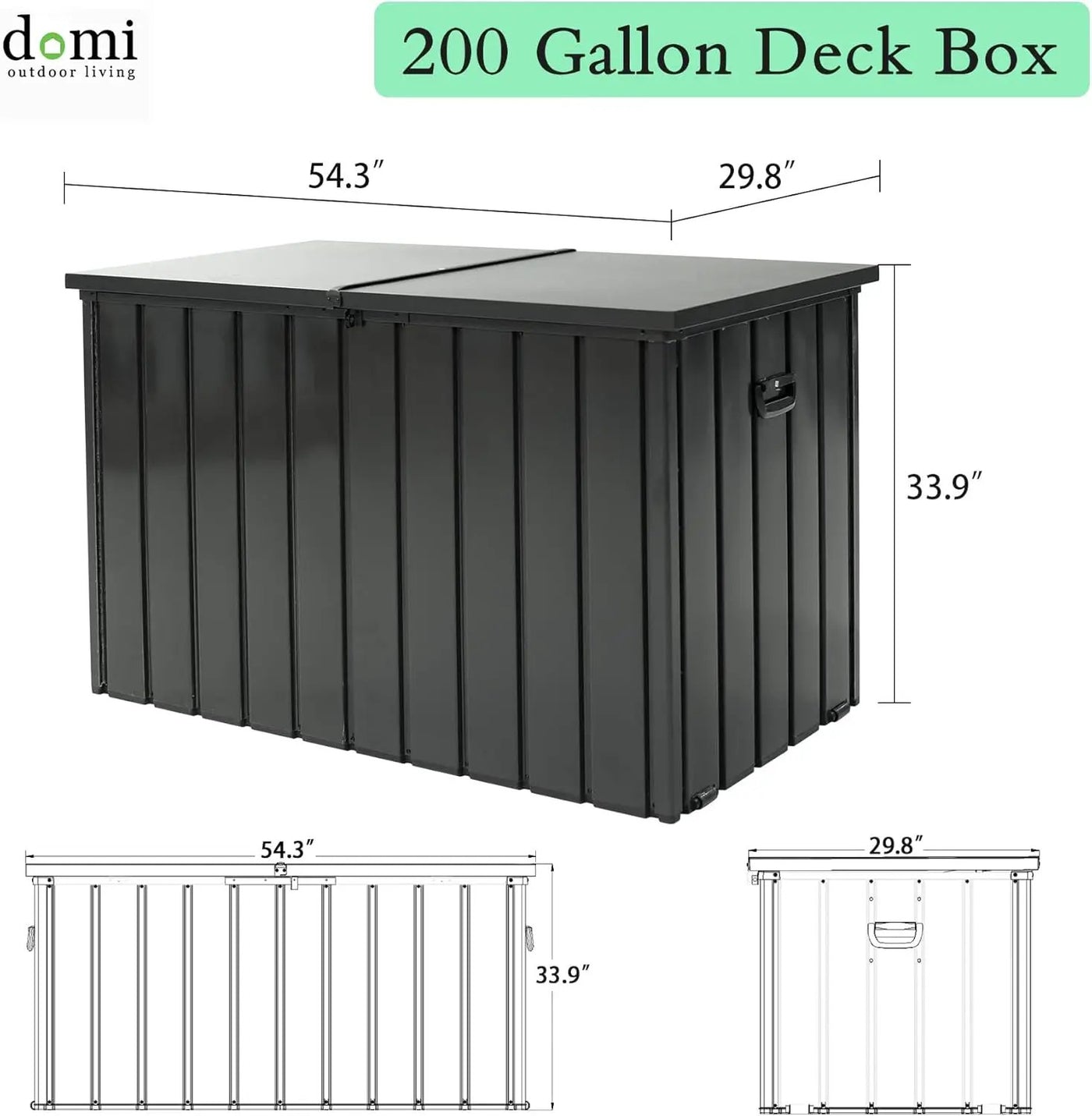 200 Gallon Metal Deck Box with Lockable Lid by HouseOfZazla