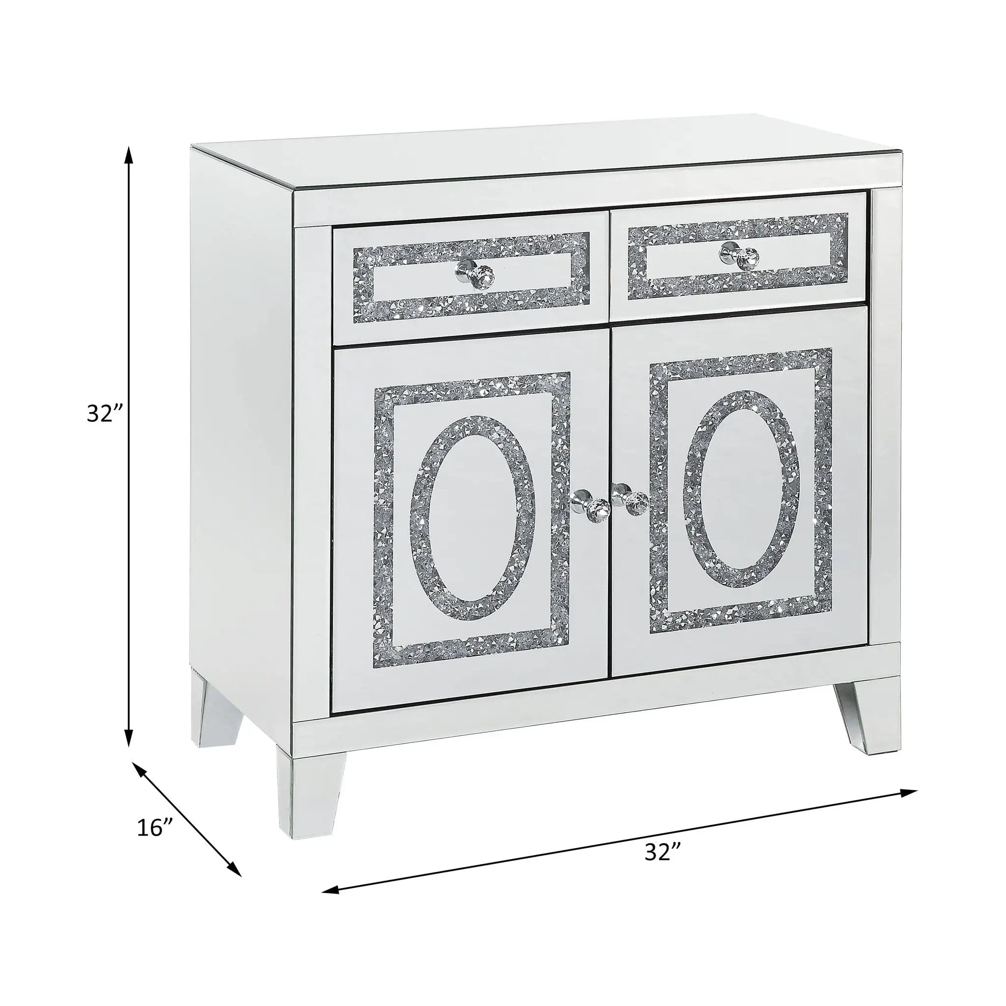 Noralie - Cabinet - Mirrored & Faux Diamonds by Unique Piece Furniture