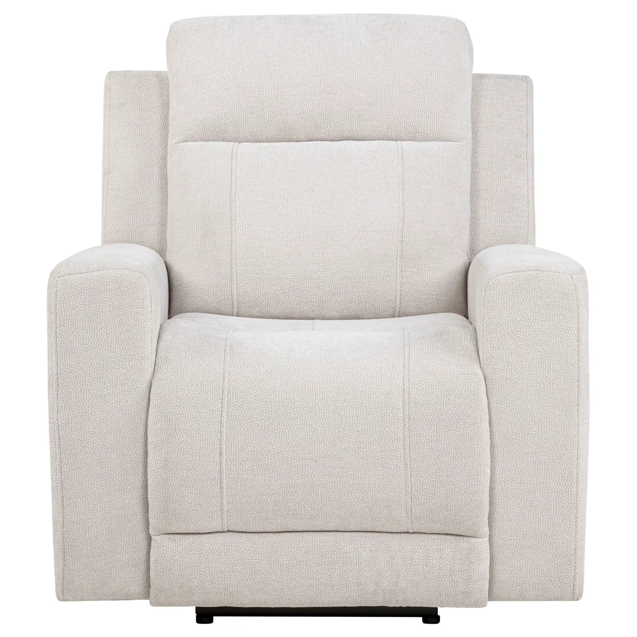Kennett Chenille Upholstered Power Recliner Chair Ivory by Unique Piece Furniture