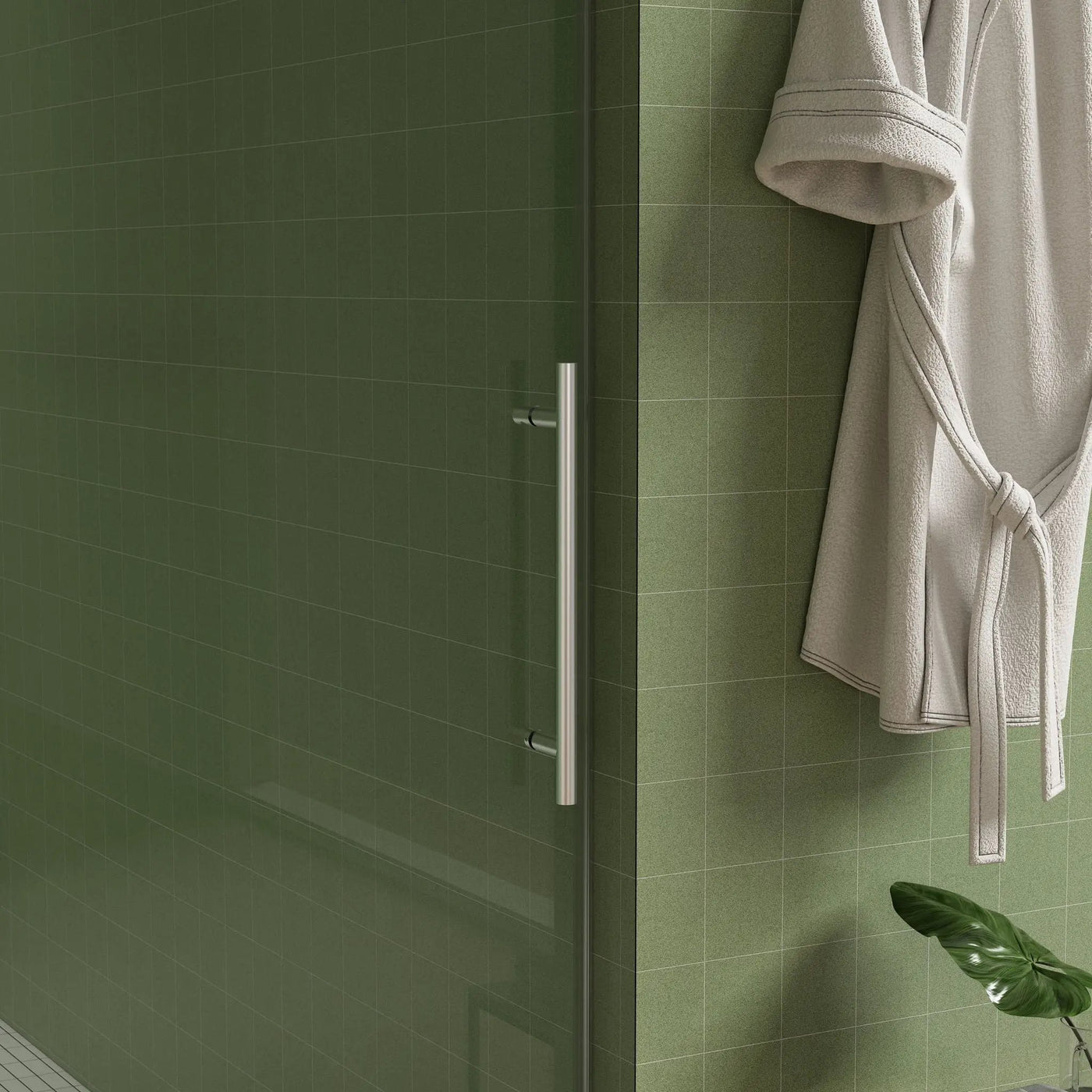 Frameless Shower Door, Sliding Shower Door, Premium 5 / 16" (8 Mm) Thick Tempered Glass Shower Enclosure With Towel Bar, Double Side Easy Clean Coat, Finished With Buffer by HouseOfZazla