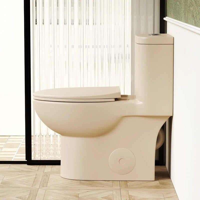 1.1/1.6 GPF Tornado Flush One-Piece Toilet with Comfort Chair Seat ADA Height 17" by HouseOfZazla
