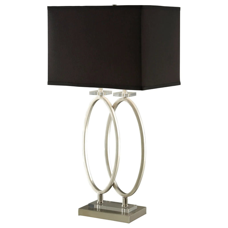 Rectangular Shade Accent Lamp With 3 Way Switch - Silver by HouseOfZazla