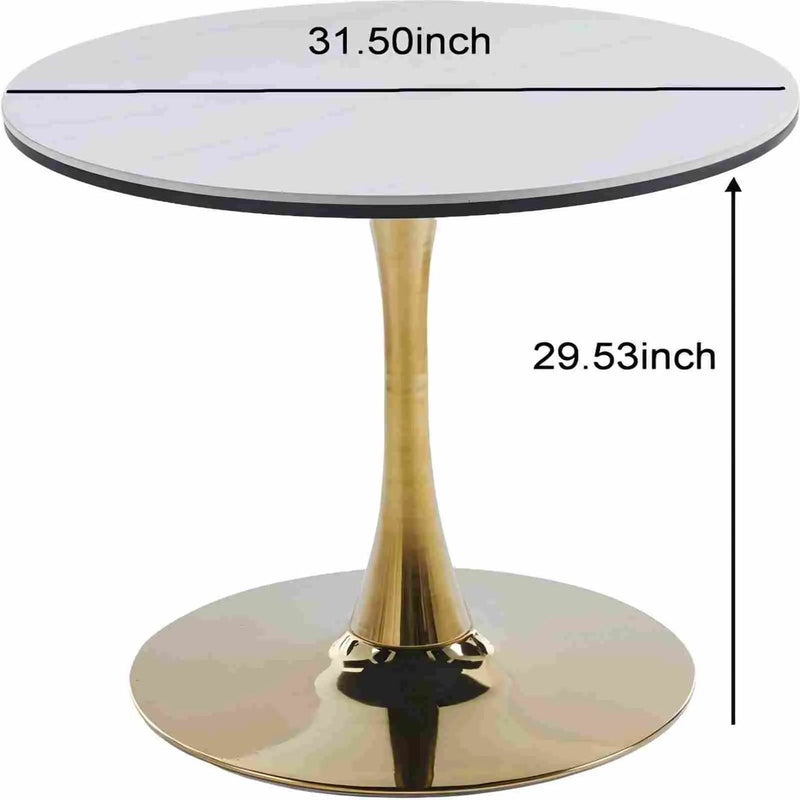 Tulip Table Mid-Century Dining Table With Round Table Top, Pedestal Dining Table, End Table Leisure Coffee Table by Unique Piece Furniture