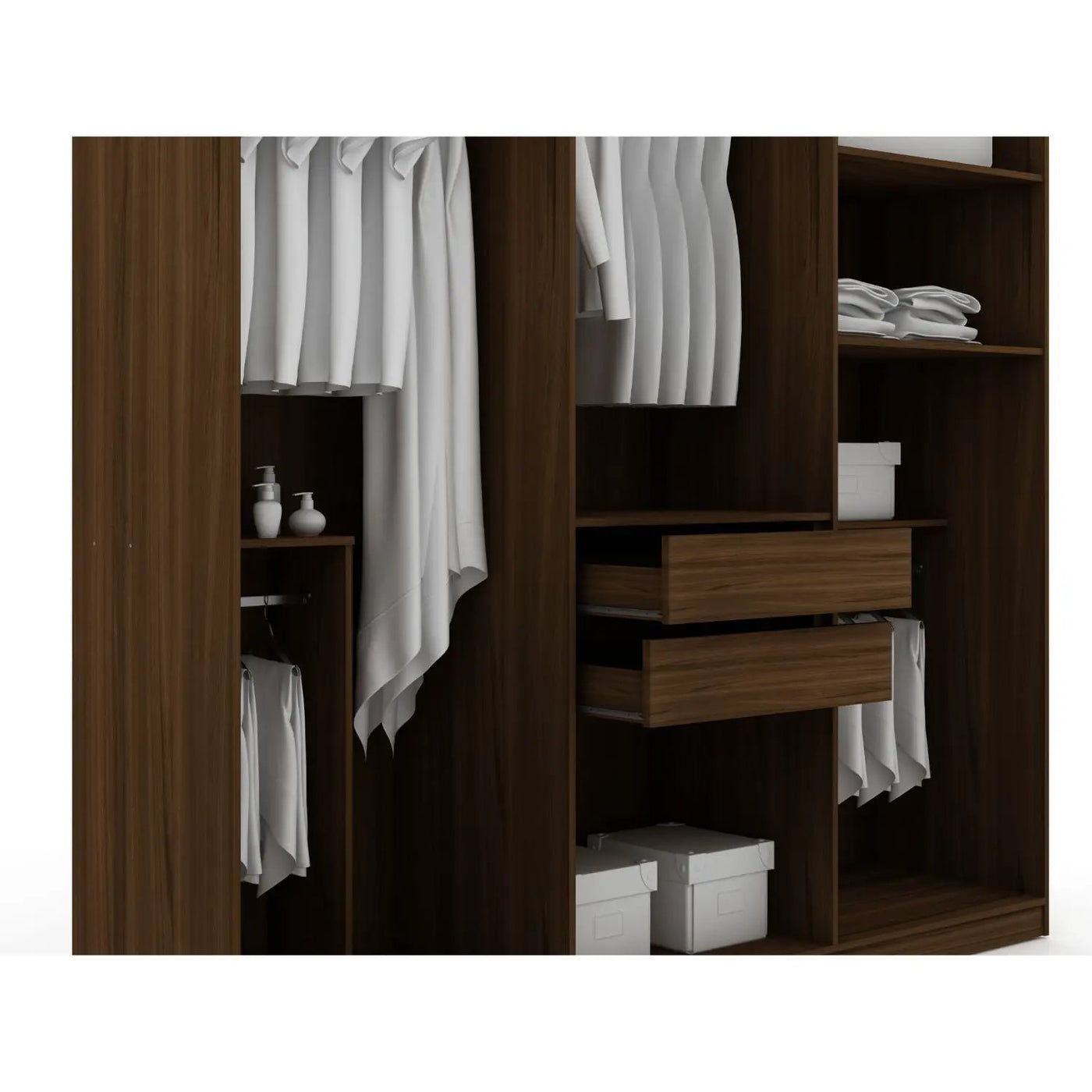 Gramercy - Free Standing Wardrobe Closet With Drawers And Shelves by HouseOfZazla