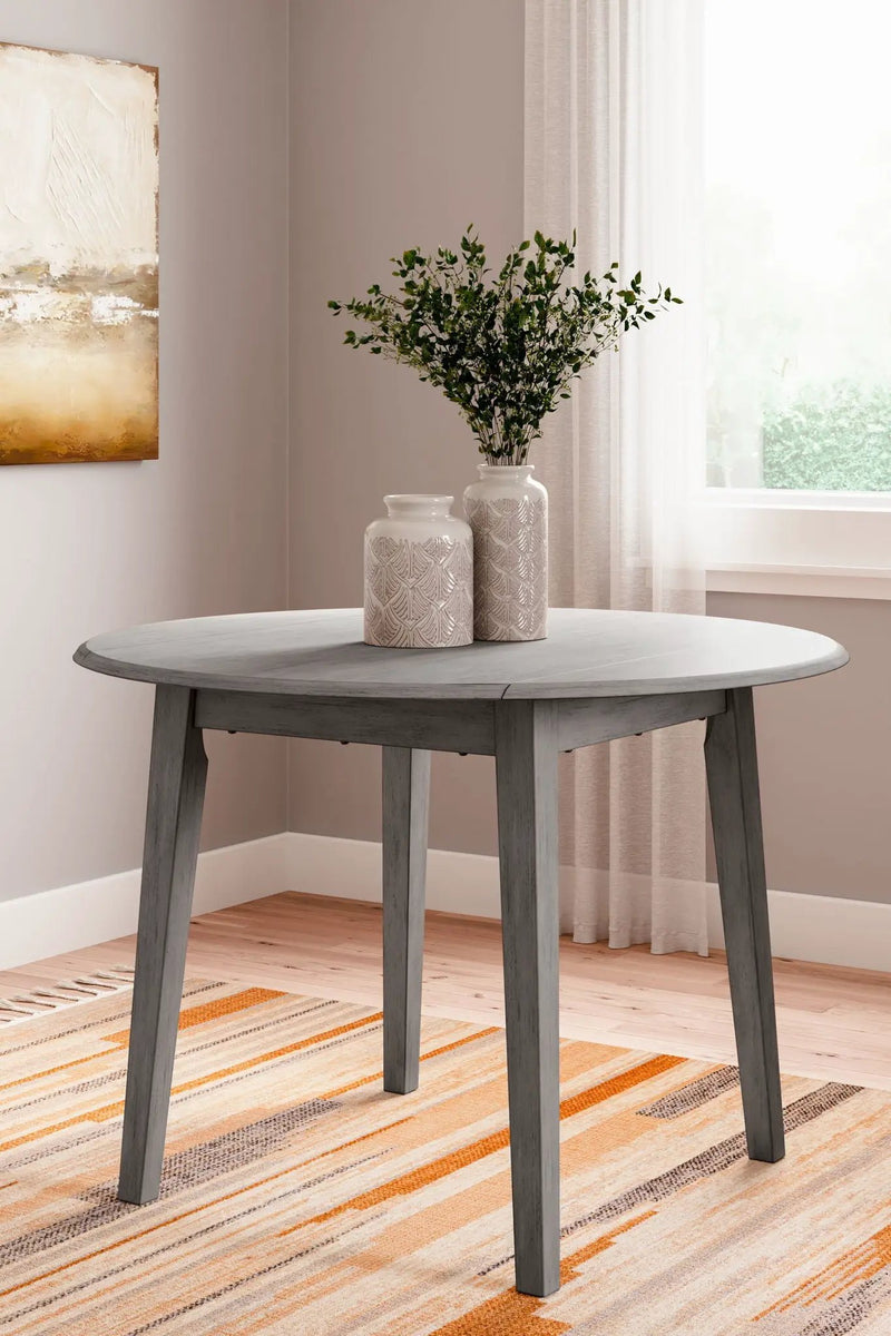 Shullden - 5 Pc. - Drop Leaf Table, 4 Side Chairs - Gray by Unique Piece Furniture