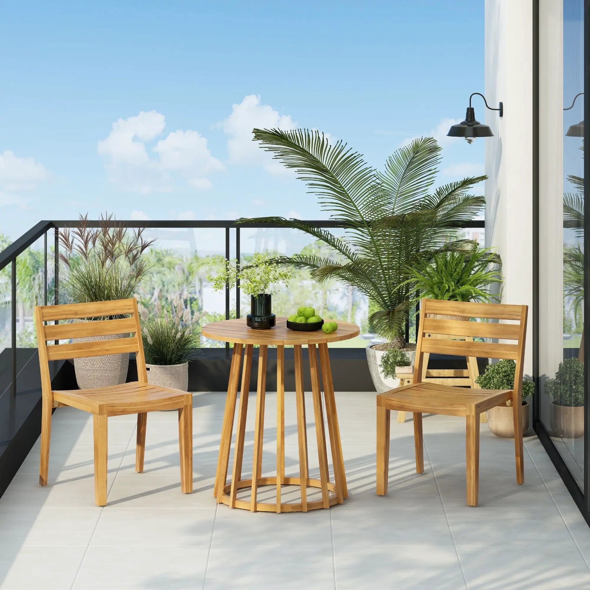 Outdoor 3 Pieces Dining Set - Round Bistro Set by HouseOfZazla