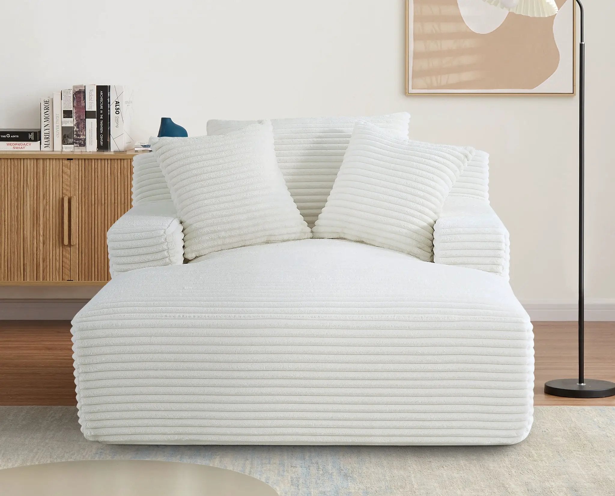 Cloudline - Oversized Chaise Lounge, Modern Comfy Couch With Full Foam Cushioning, Cozy Sleeper Sofabed by HouseOfZazla