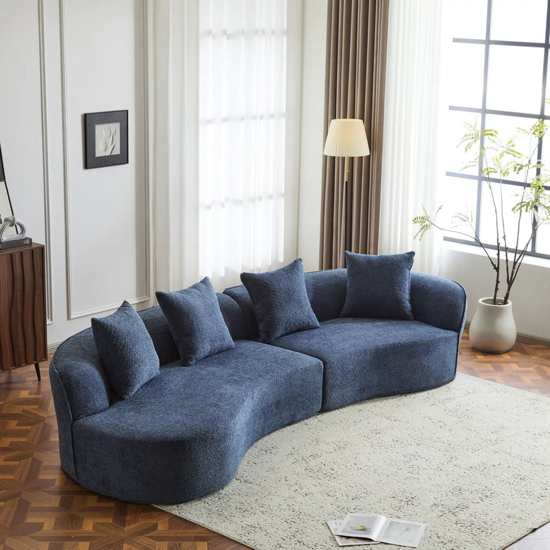 Elegant Curved Sectional Sofa With Full Foam Comfort by HouseOfZazla