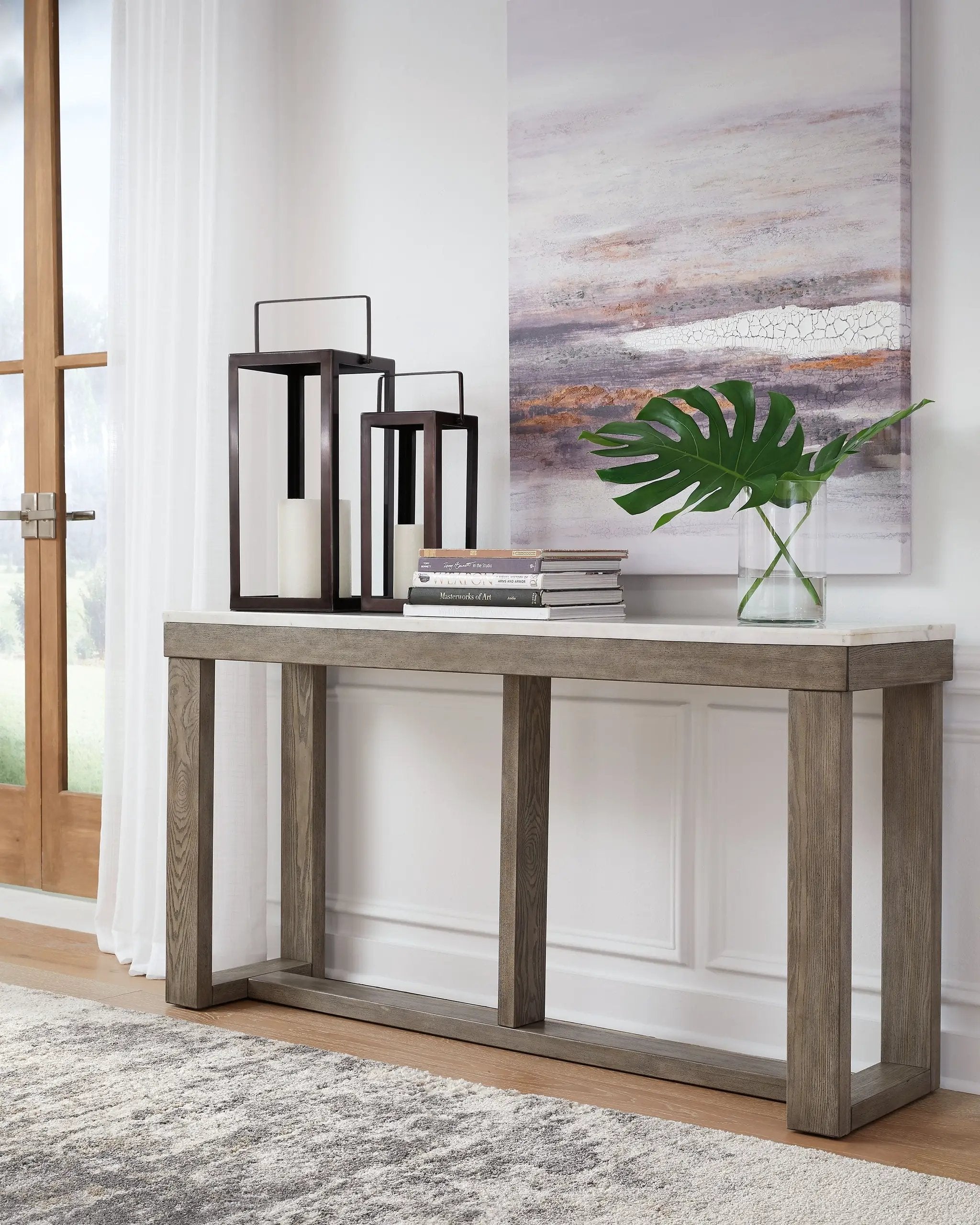 Loyaska - Sofa Table - Brown / Ivory by Unique Piece Furniture