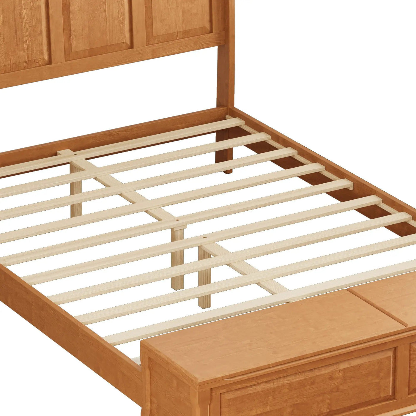 Sleigh Bed Frame With Tall Headboard And Storage Bench by HouseOfZazla