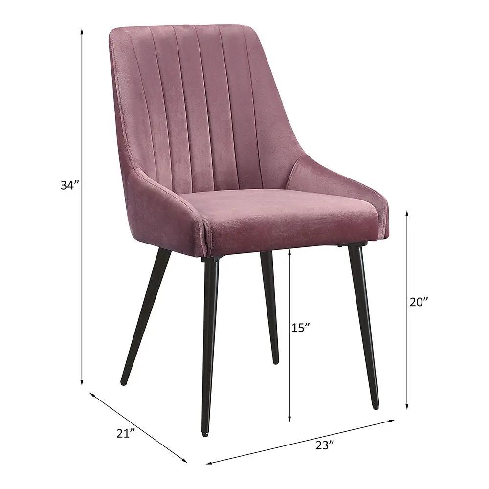 Riley - Side Chair (Set of 2) - Pink Fabric & Black by Unique Piece Furniture