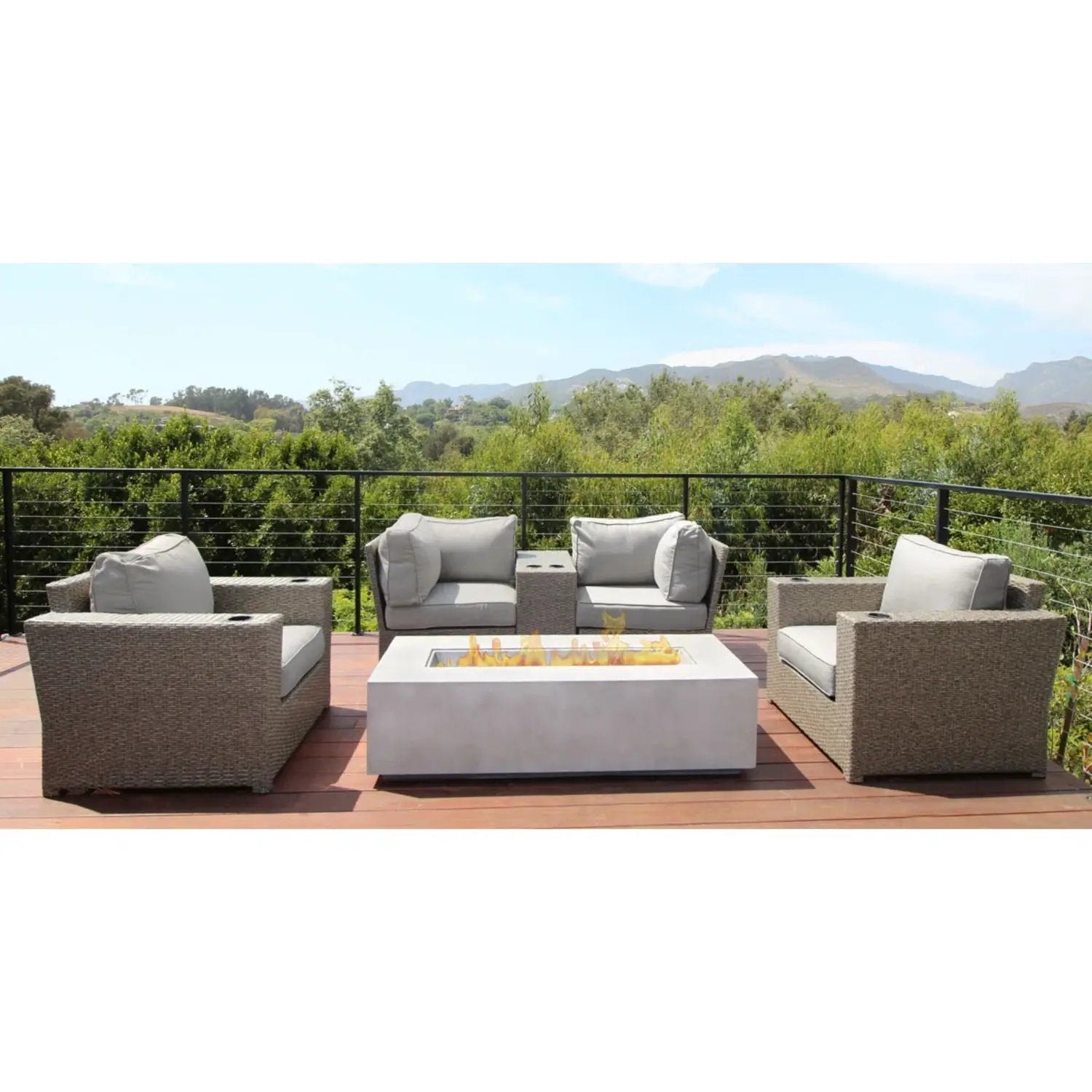 Outdoor Elegance Conversation Set With Fire Pit by HouseOfZazla
