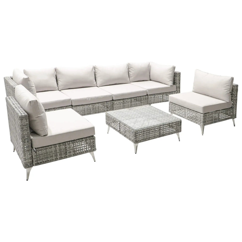 K&K 7-Piece Wicker Patio Furniture Set by HouseOfZazla