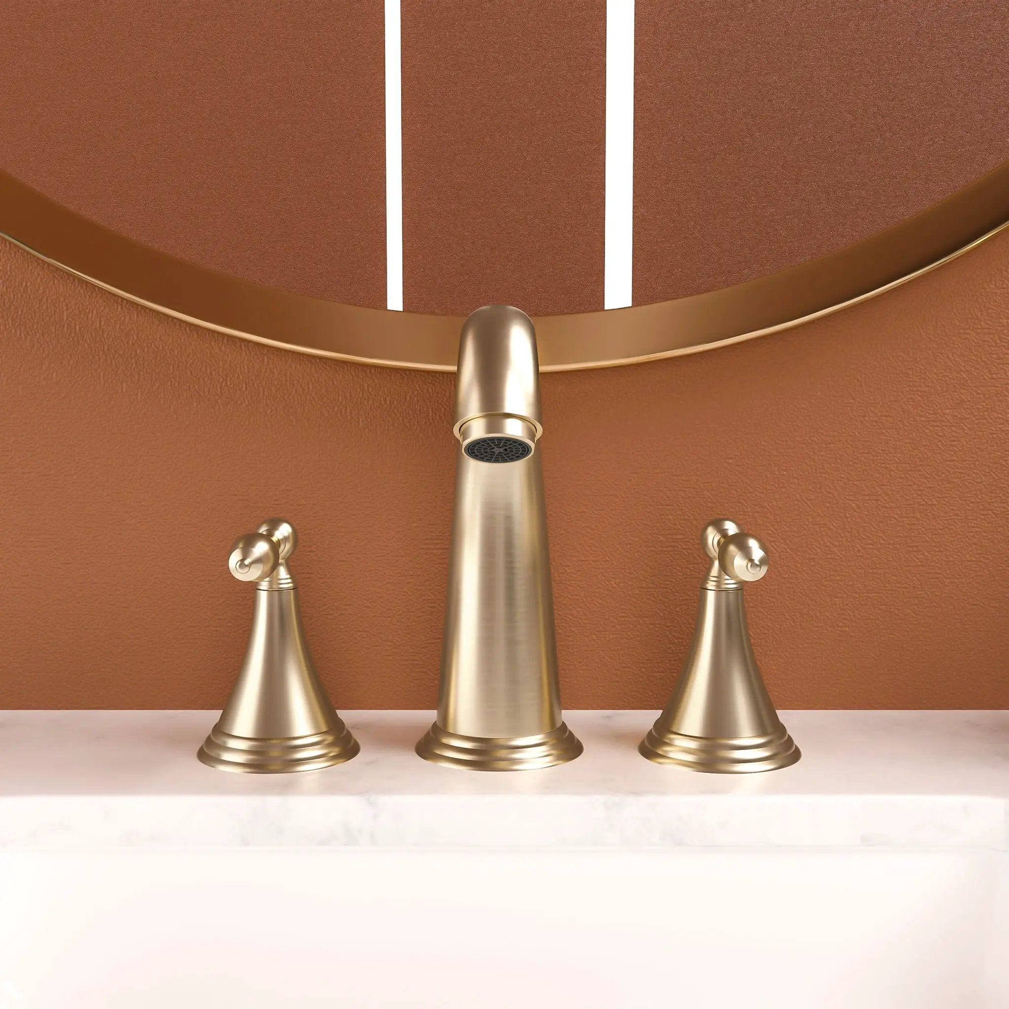 Elegant 2 Handle Widespread Bathroom Faucet With Pop Up Drain And Water Supply Lines by HouseOfZazla