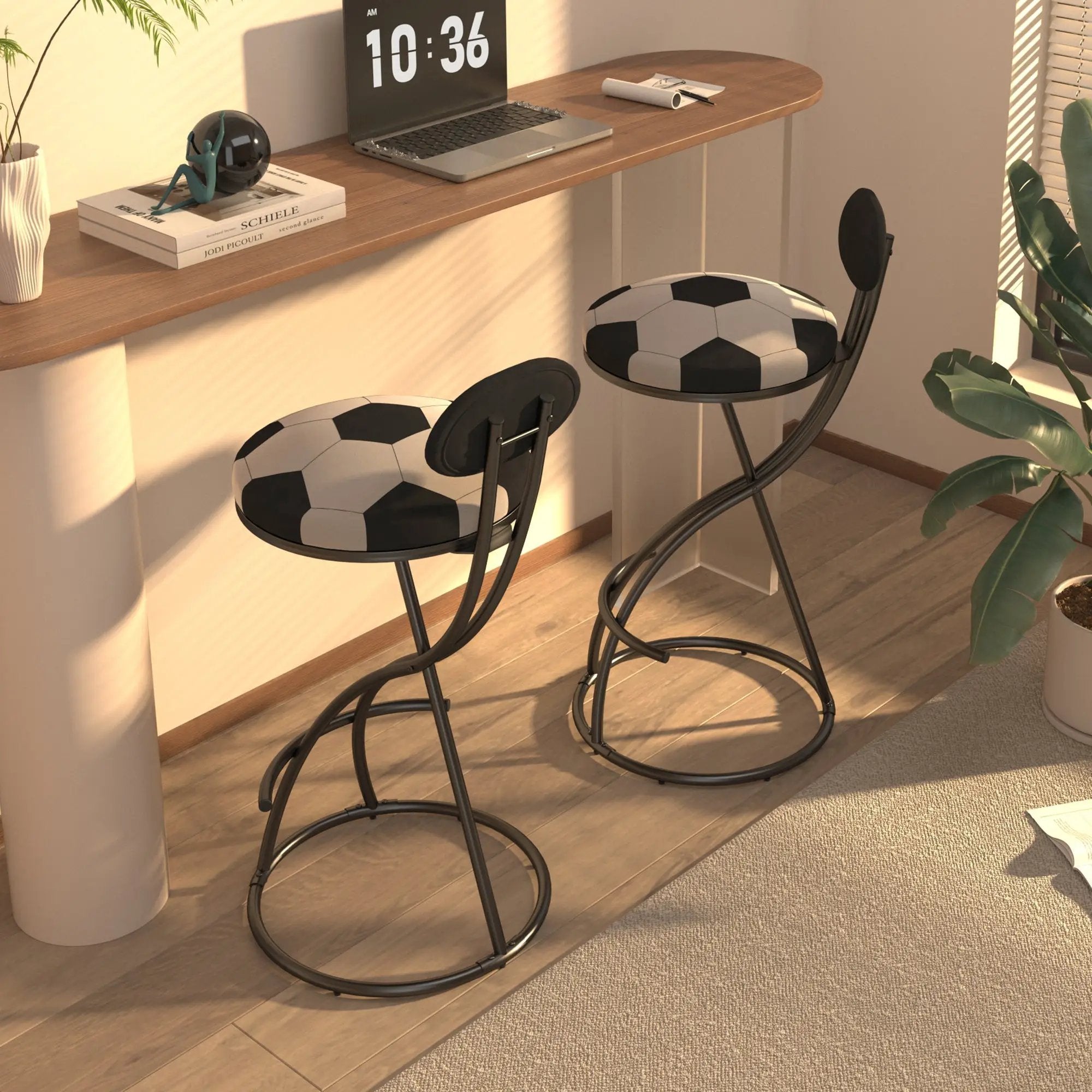 Upholstered S-shaped Barstools Set of 2 by HouseOfZazla