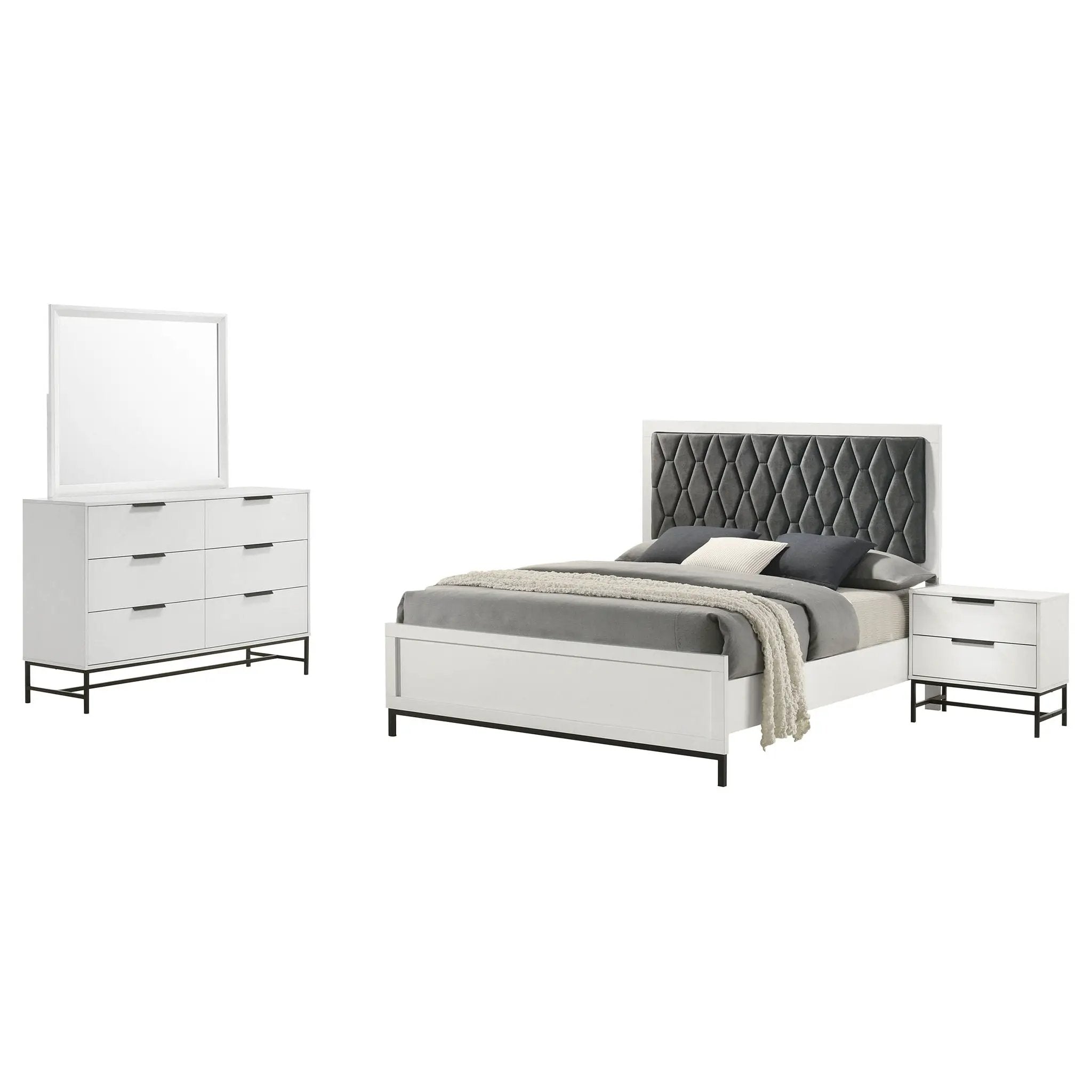 Sonora 4-piece Eastern King Bedroom Set White by Unique Piece Furniture