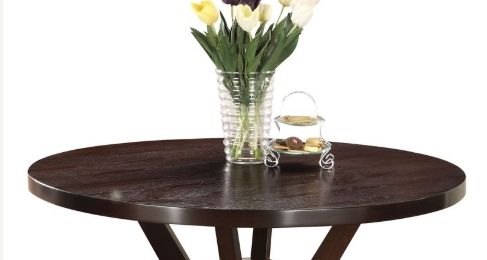Drake Round Dining Table with Minimalist Design - Espresso, photo 2 of 4