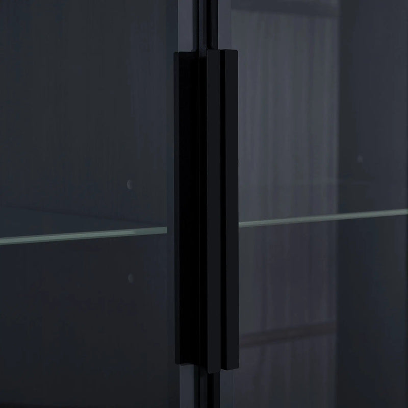 Modern Minimalist Style LED Curio Cabinet With Tempered Glass Door, Metal Legs by HouseOfZazla