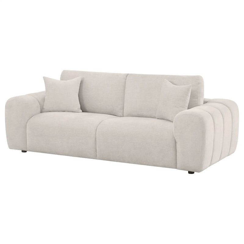 Burnett Chenille Upholstered Wide Arm Sofa Ivory by Unique Piece Furniture