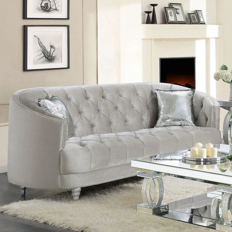 Dolby - Sofa With Tufted Living Room Sofa - Gray by HouseOfZazla