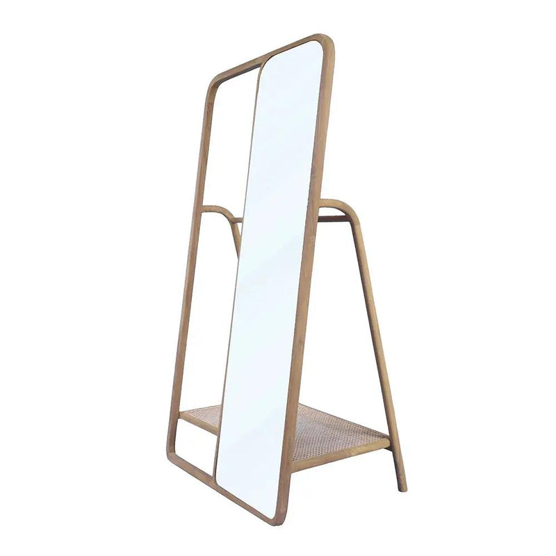 Clothes Hanger With Mirror, Large - Brown by HouseOfZazla