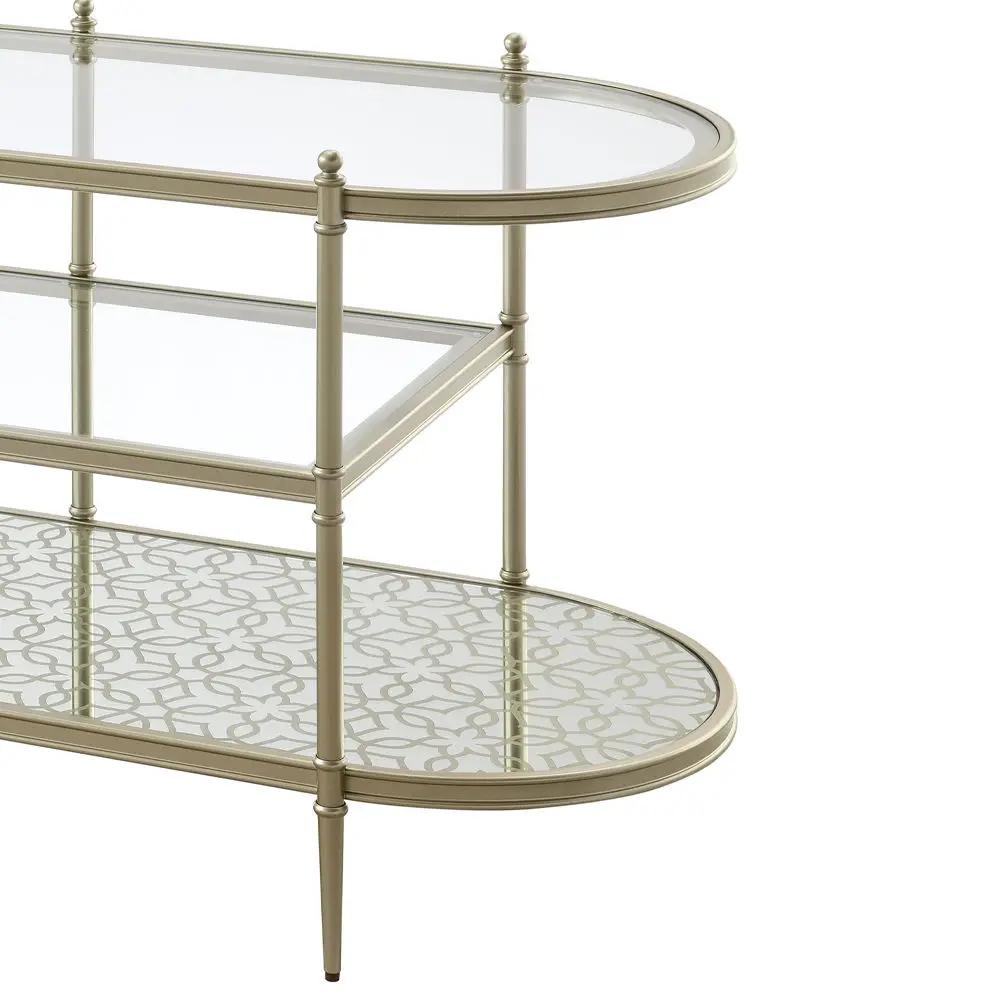 Zaba - TV Stand - Glass Top & Champagne by Unique Piece Furniture