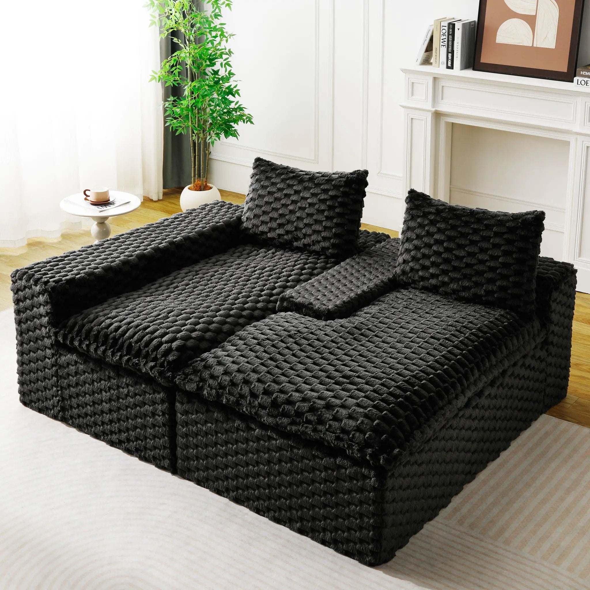Modular Sofa, Convertible Twin Seat With Chaise Lounge by HouseOfZazla