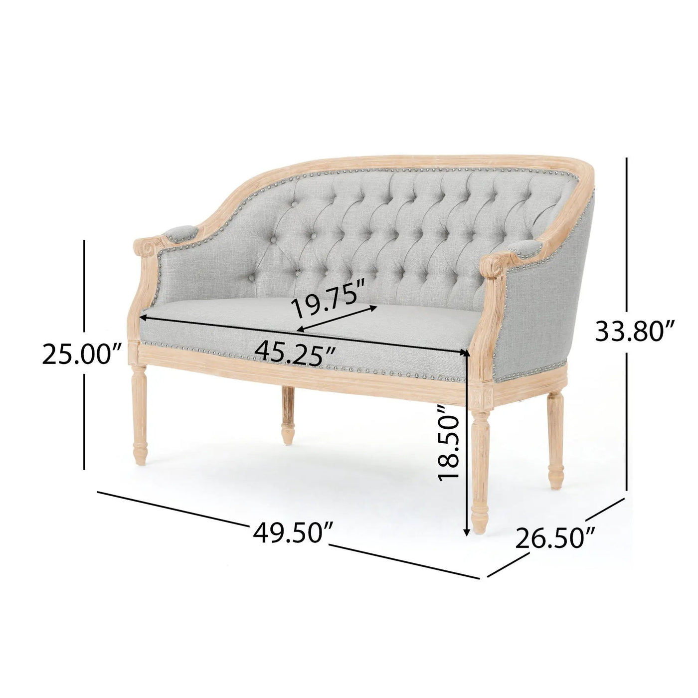 French Country Chesterfield Style Tufted Loveseat by HouseOfZazla