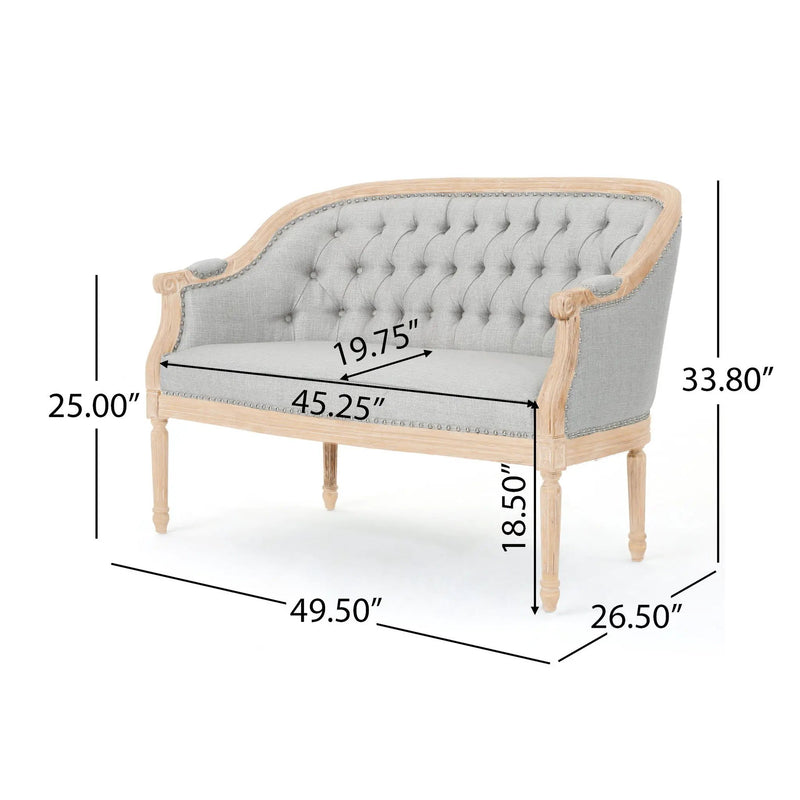French Country Chesterfield Style Tufted Loveseat by HouseOfZazla