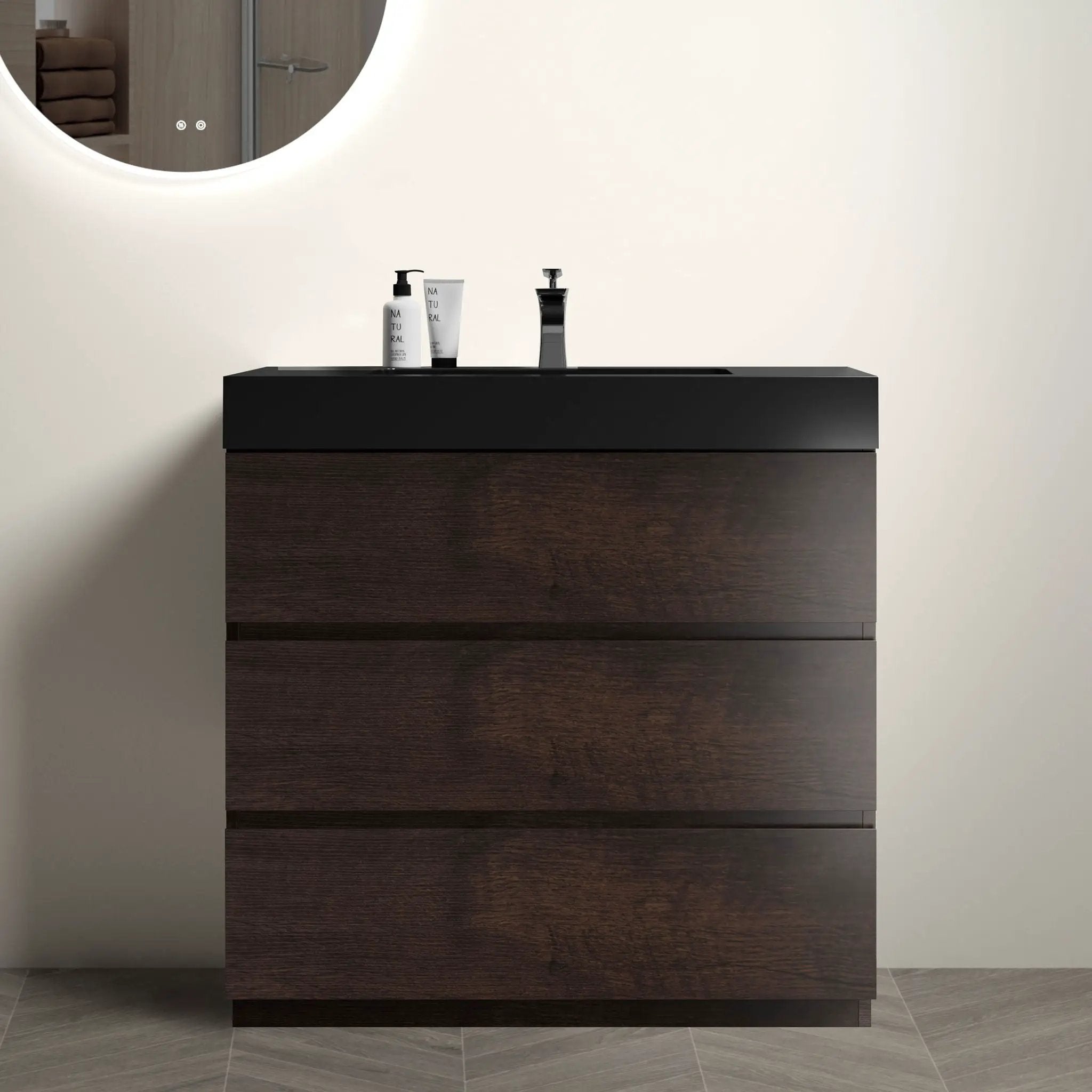 Alice - Bathroom Vanity With Large Storage Freestanding Bathroom Vanity, Sink For Modern Bathroom, One-Piece Sink Basin Without Drain And Faucet by Unique Piece Furniture