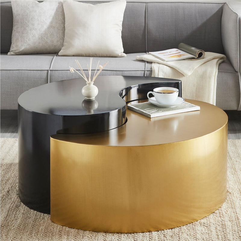 Ying Yang - Coffee Table - Gold / Black by HouseOfZazla