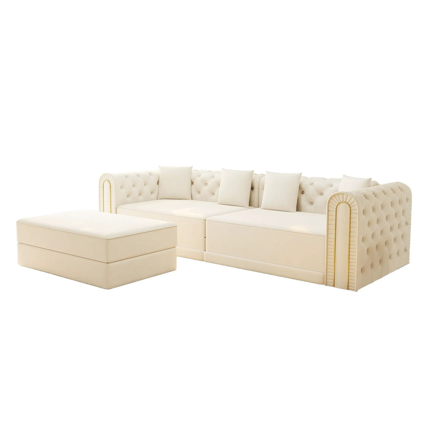 3-In-1 Convertible Sleeper Sofa With Movable Ottoman For Living Room by HouseOfZazla