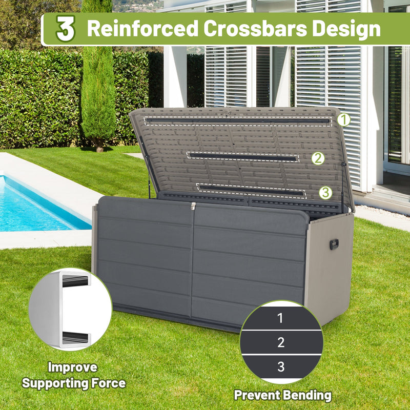 260 Gallon Plastic Deck Box with Lock and Wheels by HouseOfZazla