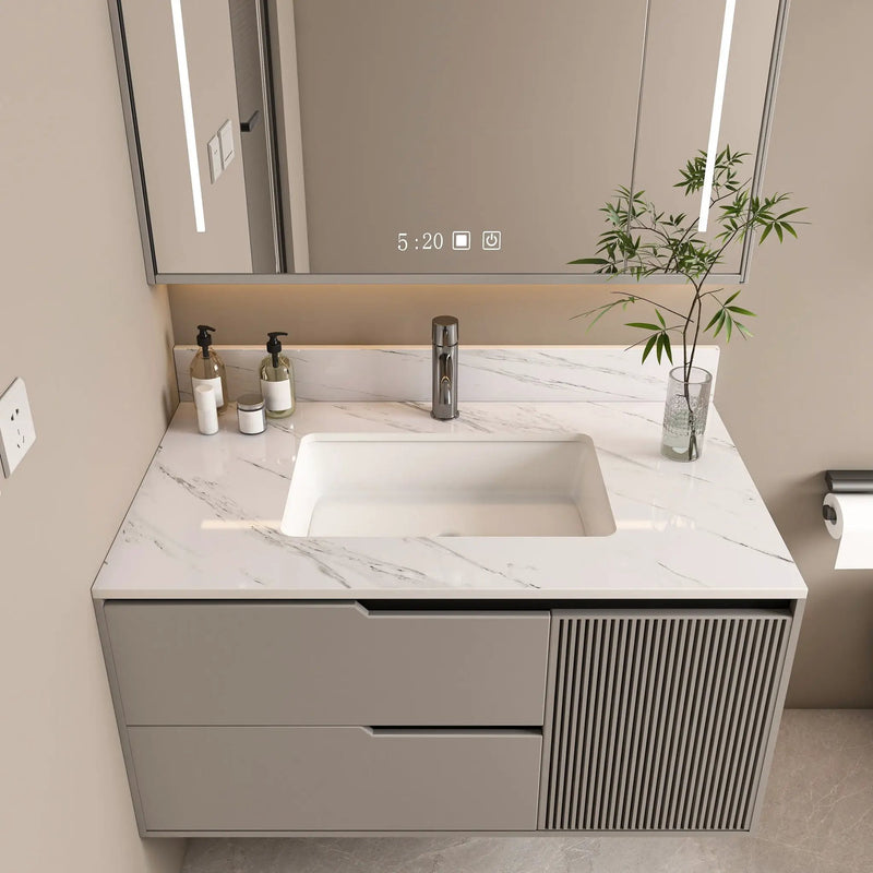 Bianco Carrara Venato Marble Vanity Top With Pre Drilled Faucet Hole And Undermount Sink by HouseOfZazla