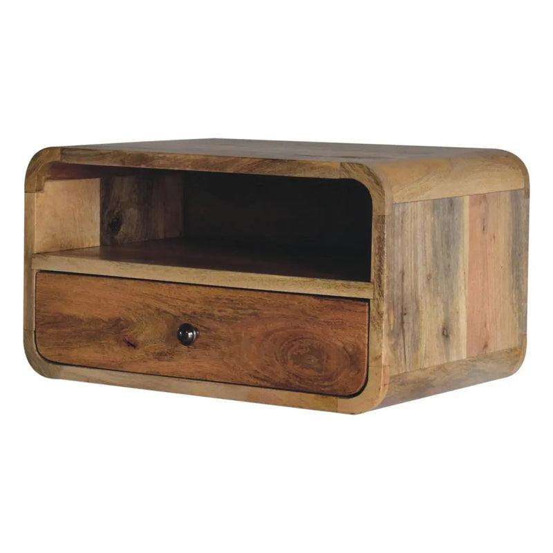 Large Floating Bedside, 1 Drawer, 1 Open Slot, Oak-ish by HouseOfZazla