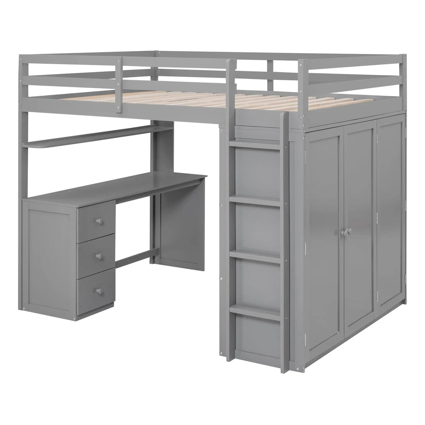 Loft Bed With Drawers, Desk, And Wardrobe by HouseOfZazla