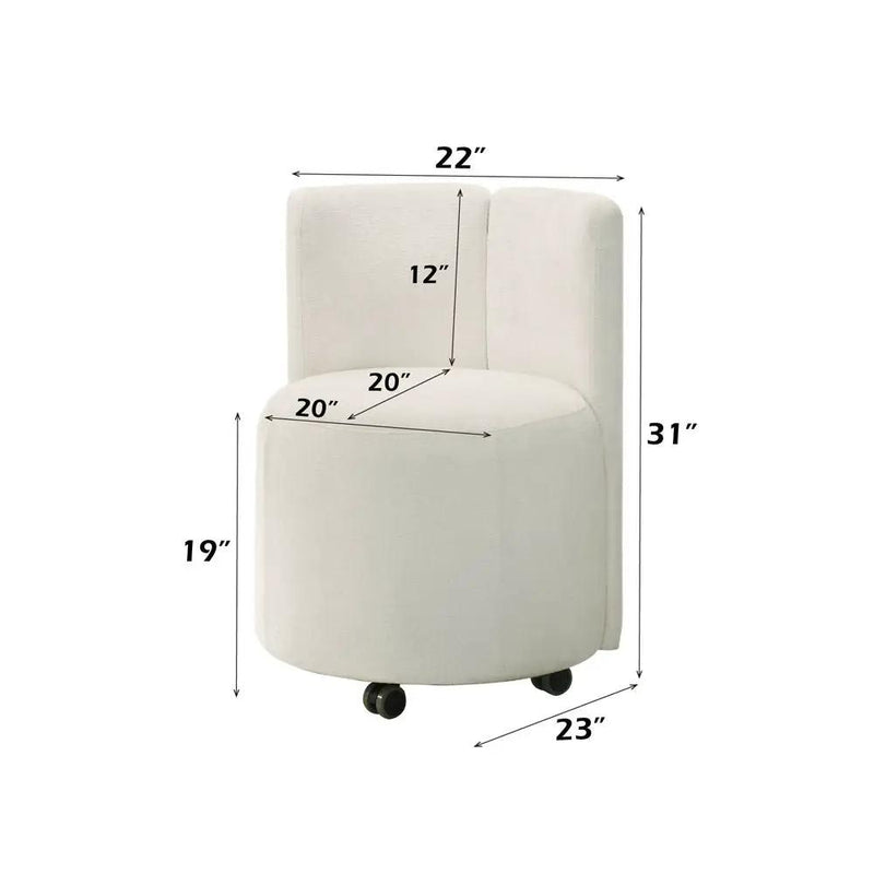Blayde - Side Chair With Swivel (Set of 2) - White Chenille Fabric by Unique Piece Furniture