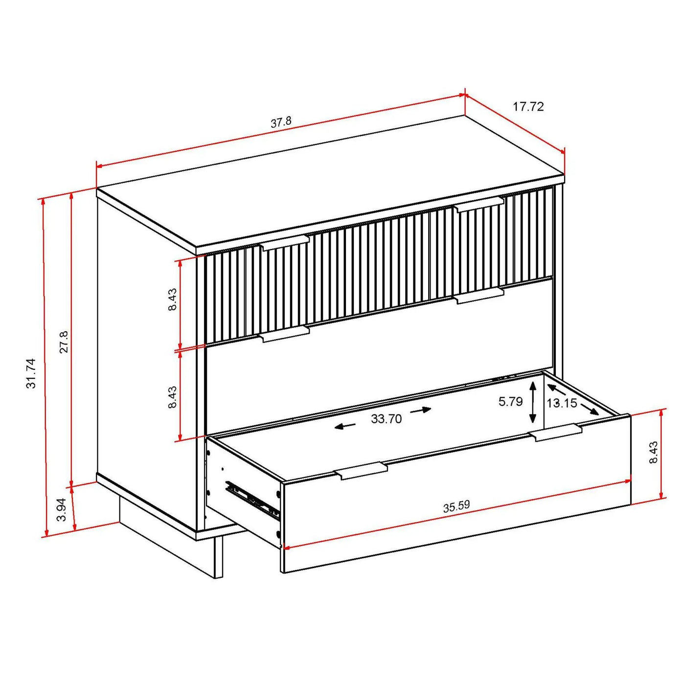 Granville - Dresser With 3 Drawers by HouseOfZazla