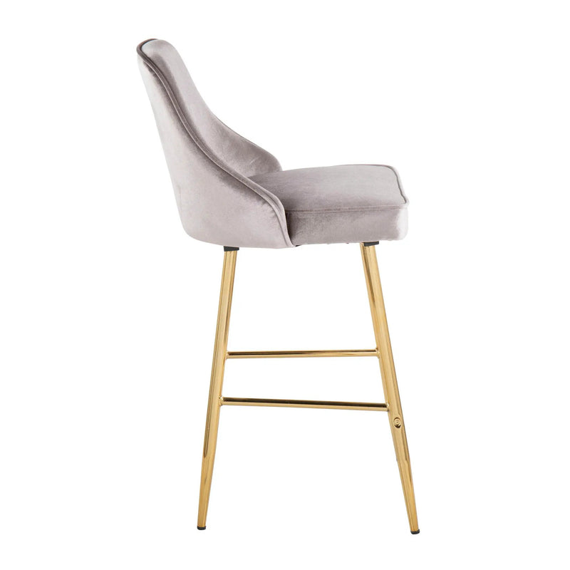 Marcel - Contemporary / Glam Counter Stool (Set of 2) - Gold / Silver by HouseOfZazla