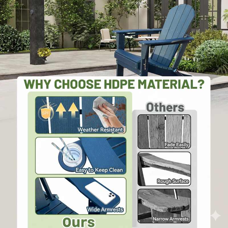 Adirondack Chair with Foldable Design and Built-In Cup Holder by HouseOfZazla