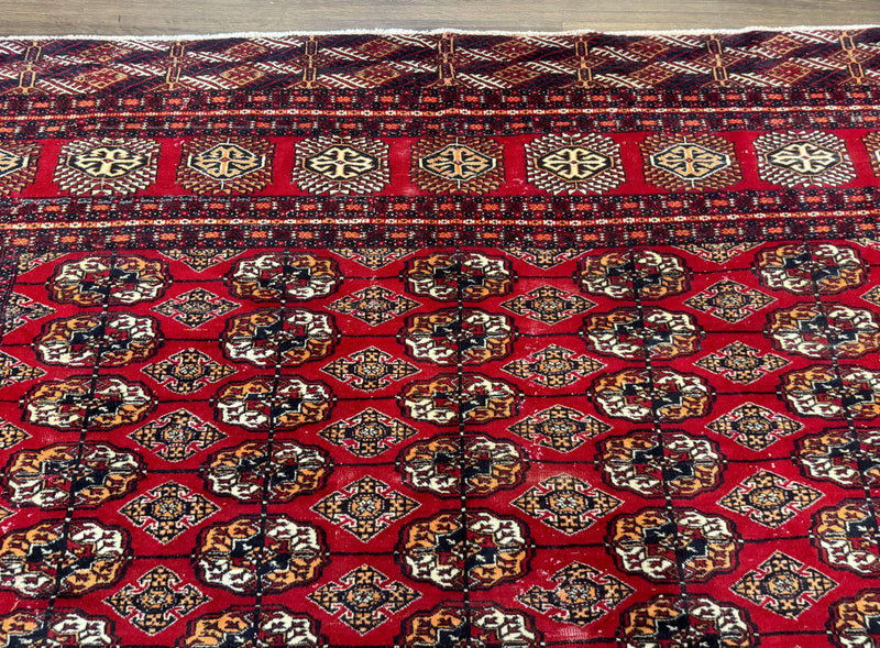 Bokhara Rug 9x12, Red Turkoman Rug, Pakistani Rug, Tribal Carpet, Wool Rug, Red Rug by Jewel Rugs