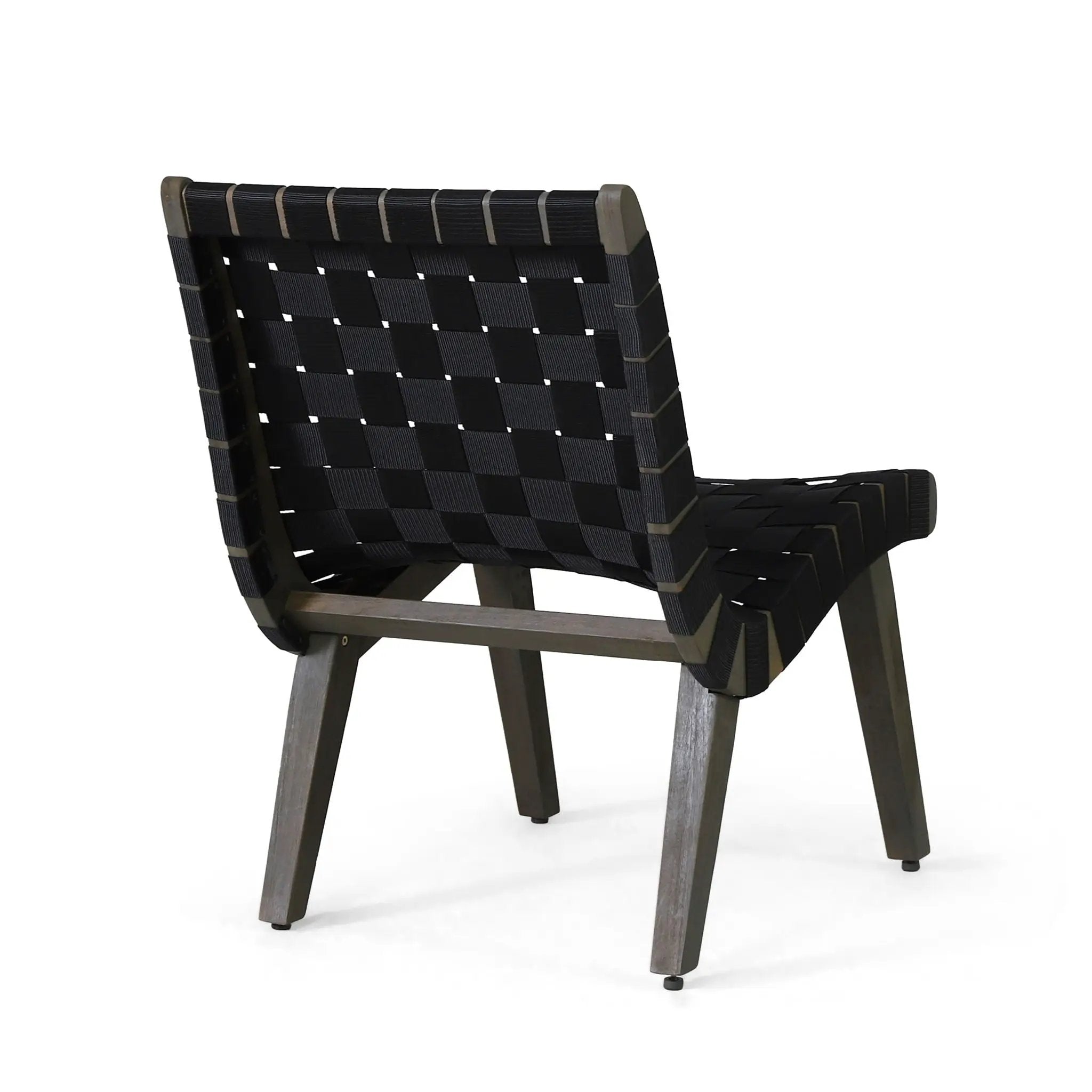 Lounge Chair With Stunning Rope Weave Design, Set of 2 - Black by HouseOfZazla