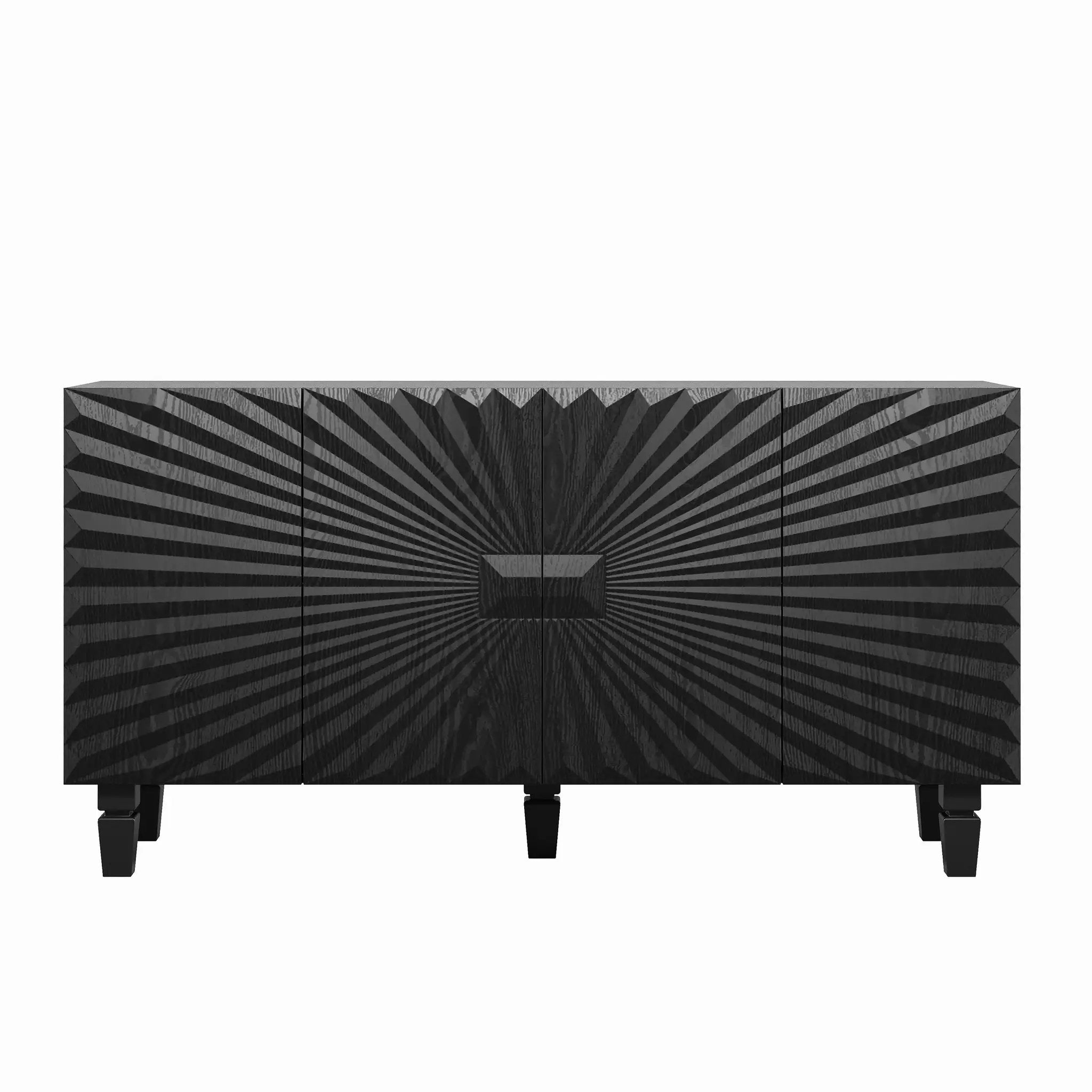 59'' Modern Buffet Sideboard with 4 Sunburst Doors by HouseOfZazla