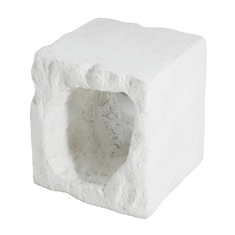Lyra Outdoor Patio Karst Cave Inspired MGO Side Table White by HouseOfZazla