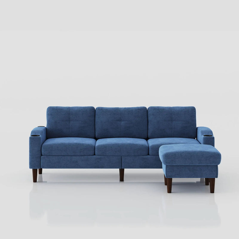 3 Seater Convertible Combination L Shaped Sofa With Footstools With Storage by Unique Piece Furniture
