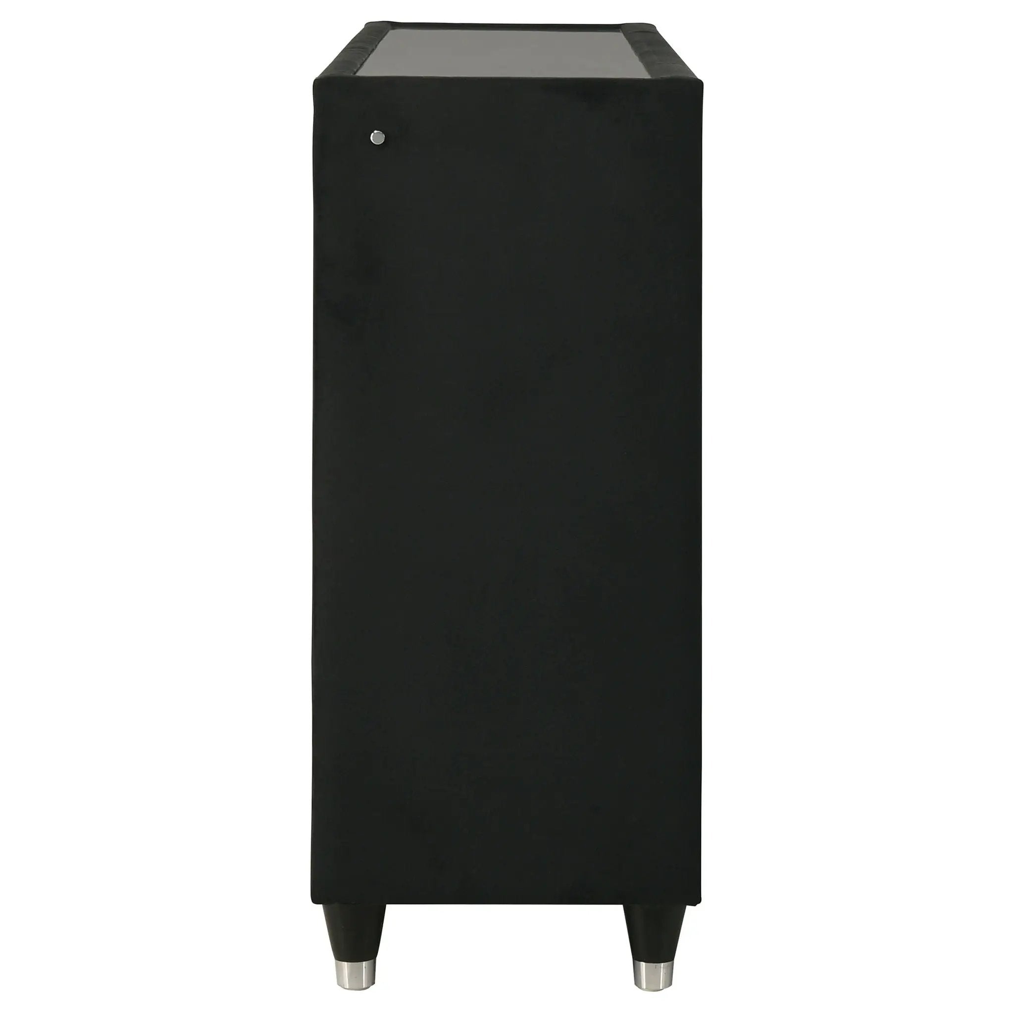 Ravenne 6-drawer Velvet Upholstered LED Dresser Cabinet Black by Unique Piece Furniture