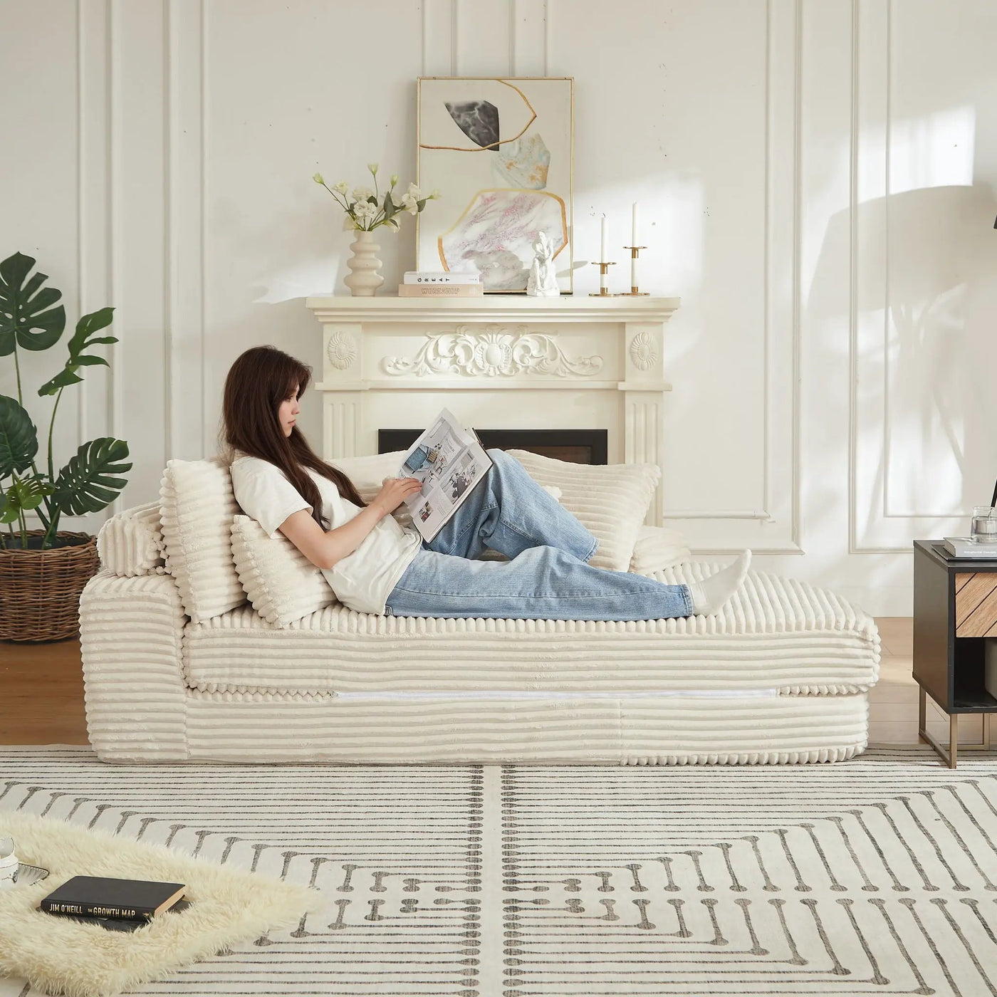 Semi Circular 2 In 1 Sofa Bed With Neck Pillow by HouseOfZazla