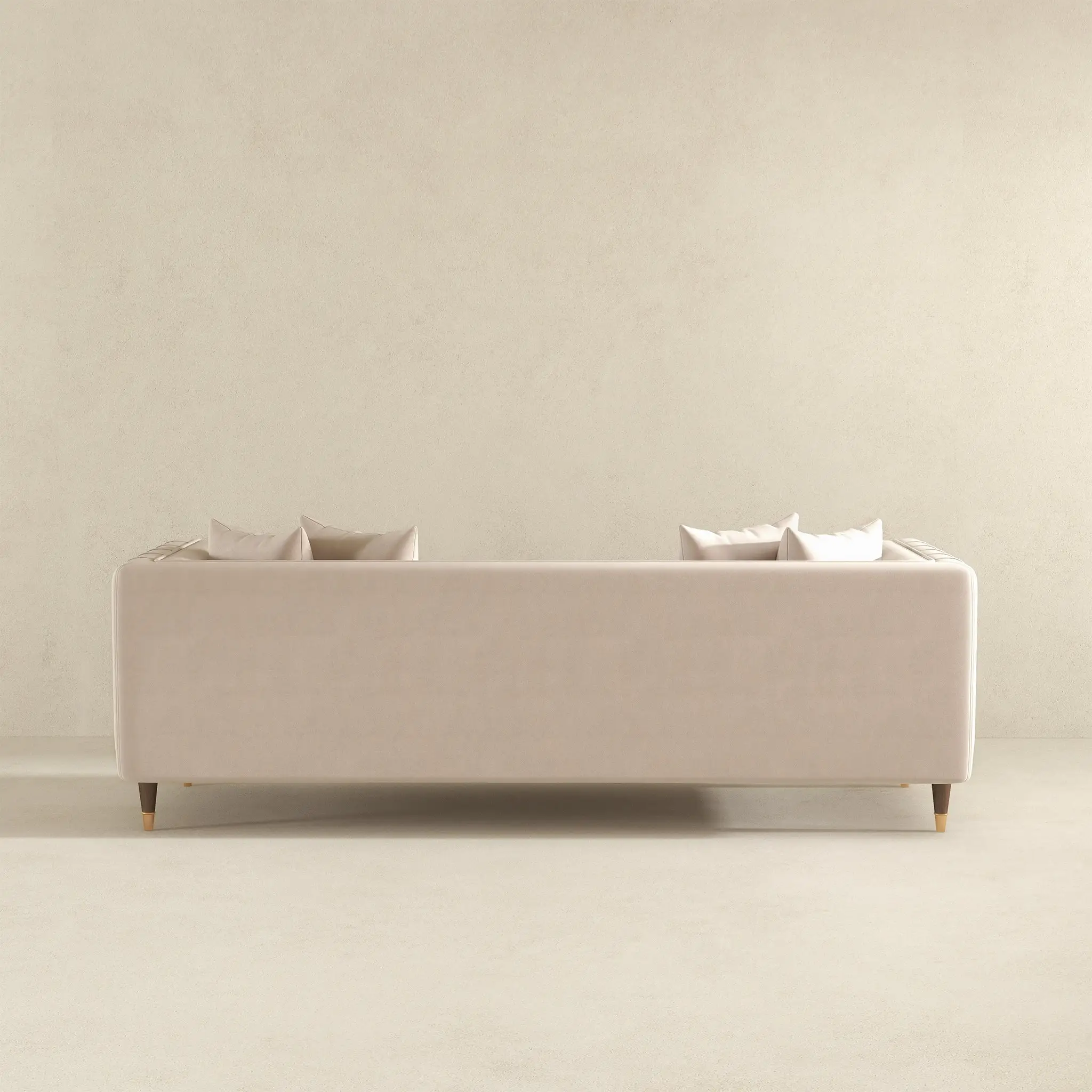 Edward Sofa (Light Cream Velvet) by HouseOfZazla