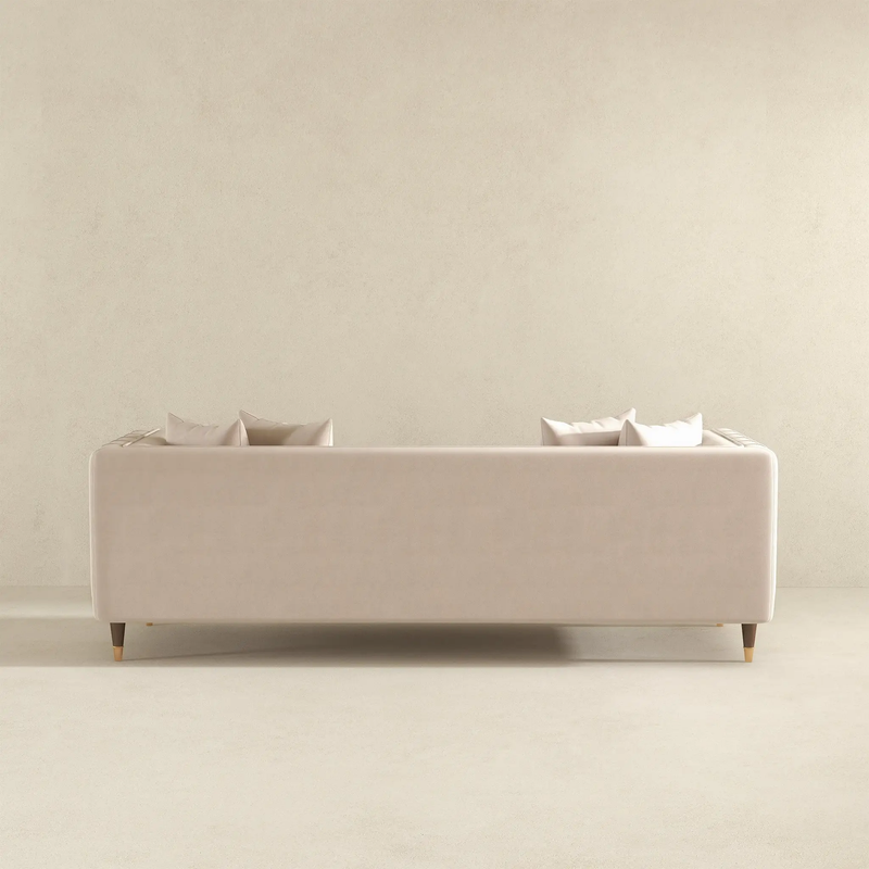 Edward Sofa (Light Cream Velvet) by HouseOfZazla