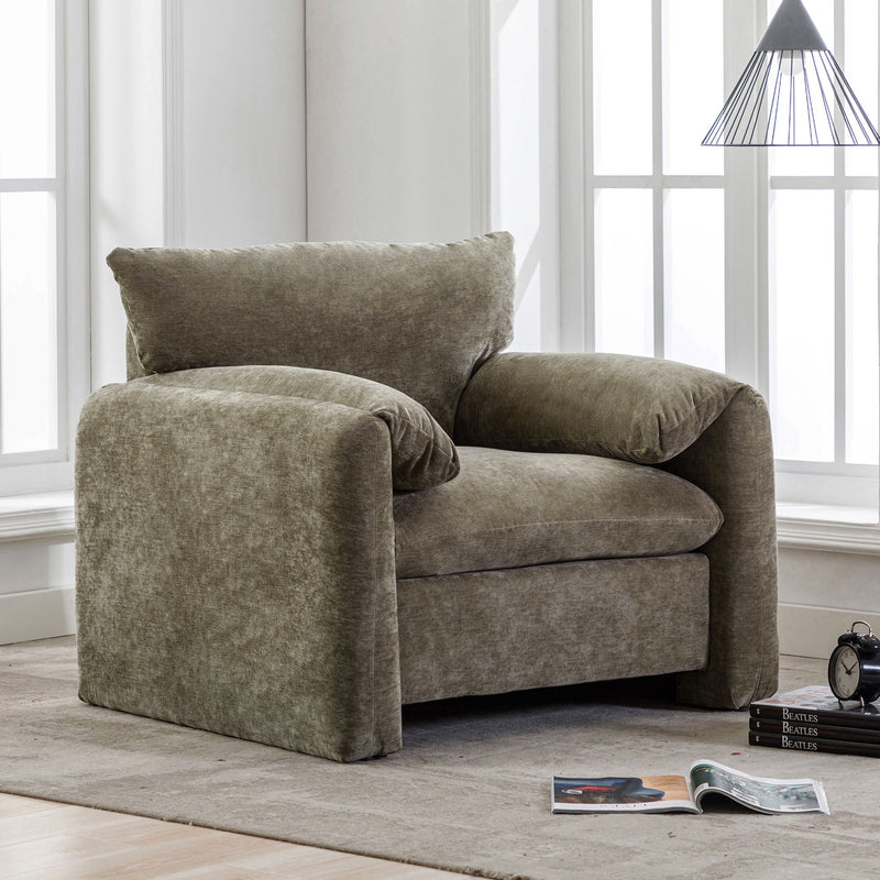 Oversized Accent Single Sofa Lounge Chair - Matcha Green by HouseOfZazla